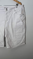 Ashley Stewart White Distressed Denim Bermuda Shorts Size 20