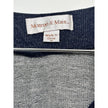 Monroe & Main Top Women 1X Blue Grommet V-Neck Long Sleeve Denim Look Pullover