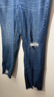 Terra & Sky Blue Distressed Skinny Denim Jeans with Raw Hem, Size 20W