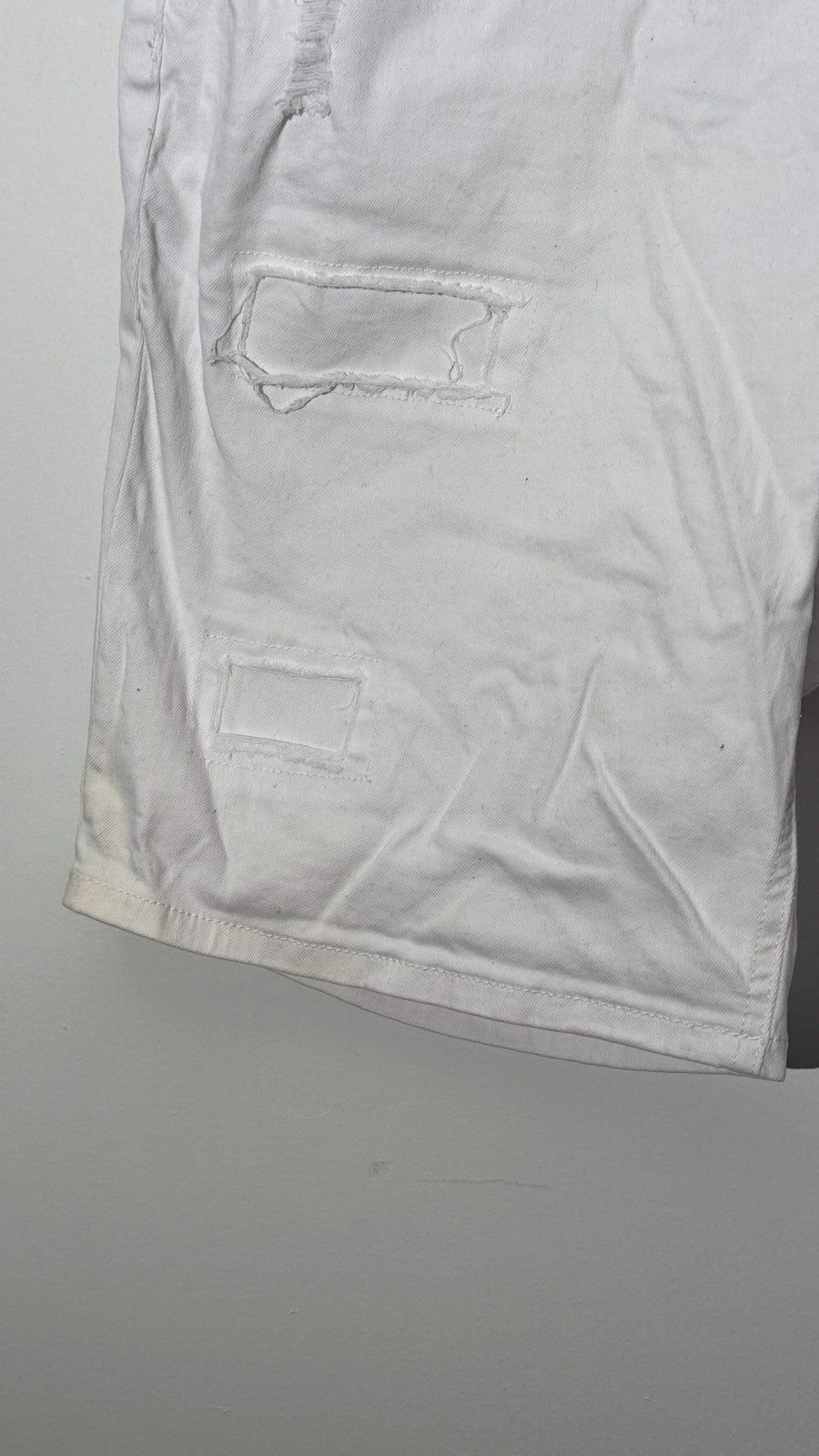 Ashley Stewart White Distressed Denim Bermuda Shorts Size 20