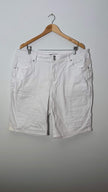 Ashley Stewart White Distressed Denim Bermuda Shorts Size 20