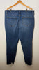 Terra & Sky Blue Distressed Skinny Denim Jeans with Raw Hem, Size 20W