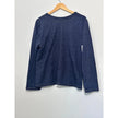 Monroe & Main Top Women 1X Blue Grommet V-Neck Long Sleeve Denim Look Pullover