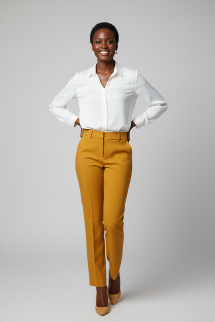 Yellow Dress Pants - Youthful Model