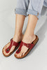 MMShoes Drift Away T-Strap Flip-Flop in Wine