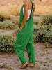 V-Neck Pocketed Jumpsuit