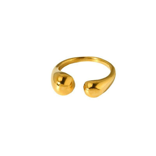 18K Gold Plated Teardrop-Shaped Cuff Ring