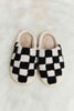 Melody Checkered Print Plush Slide Slippers