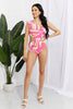 Marina West Swim Vitamin C Asymmetric Cutout Ruffle Swimsuit in Pink