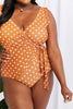 Marina West Swim Full Size Float On Ruffle Faux Wrap One-Piece in Terracotta