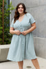 Sweet Lovely By Jen Full Size Button Down Midi Dress