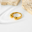 18K Gold Plated Teardrop-Shaped Cuff Ring