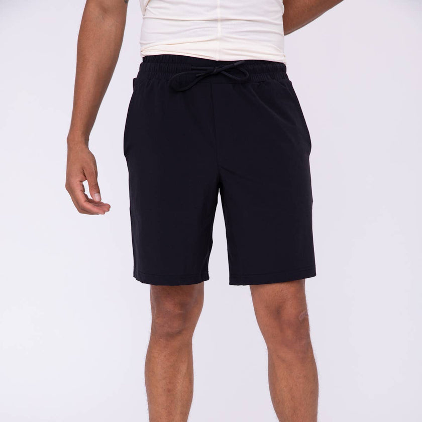 Drawstring Shorts with Pockets - Black