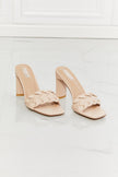 LLB Braided Block Heel Sandals Beige Nude