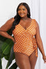 Marina West Swim Full Size Float On Ruffle Faux Wrap One-Piece in Terracotta