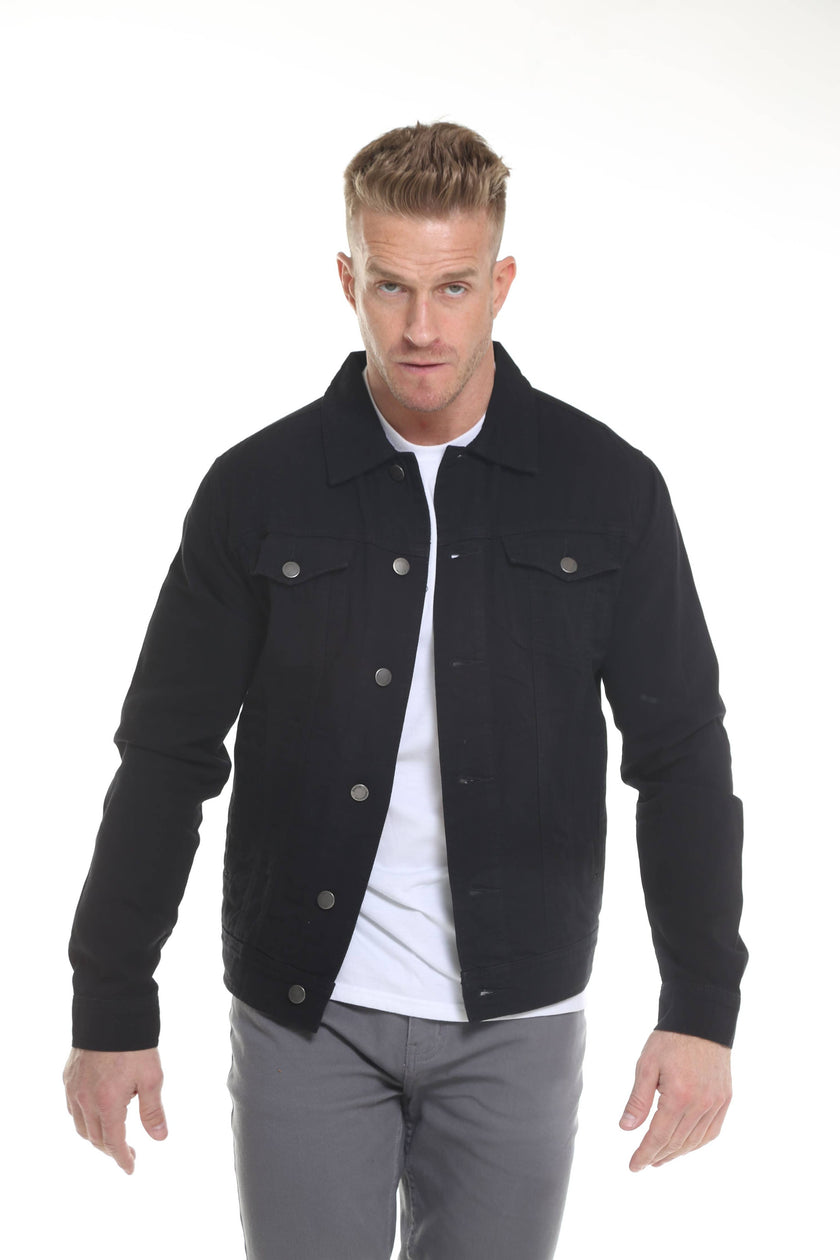 Black Men's Denim Jacket: BLACK