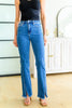 Judy Blue - Caitlin High Rise Split Hem Straight Jeans