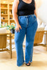 Caitlin High Rise Split Hem Straight Jeans