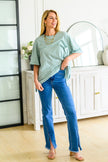 Judy Blue - Caitlin High Rise Split Hem Straight Jeans