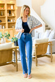 Judy Blue - Caitlin High Rise Split Hem Straight Jeans