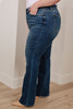 Judy Blue - Josephine Mid Rise Raw Hem Bootcut Jeans