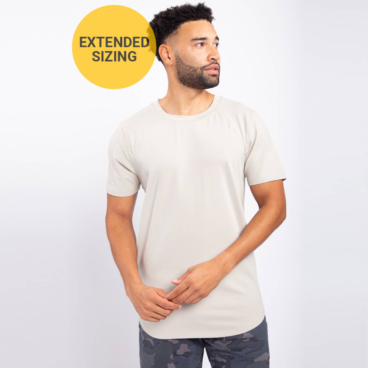 Mono B MEN - EXTENDED Tee with Curved Hem (In-Store)