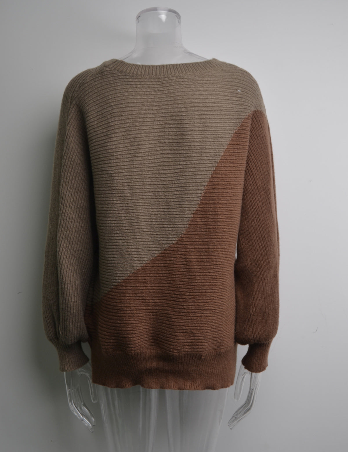 Knitted Batwing Long Sleeve Colorblock Sweaters