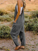 V-Neck Pocketed Jumpsuit