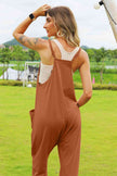 V-Neck Pocketed Jumpsuit