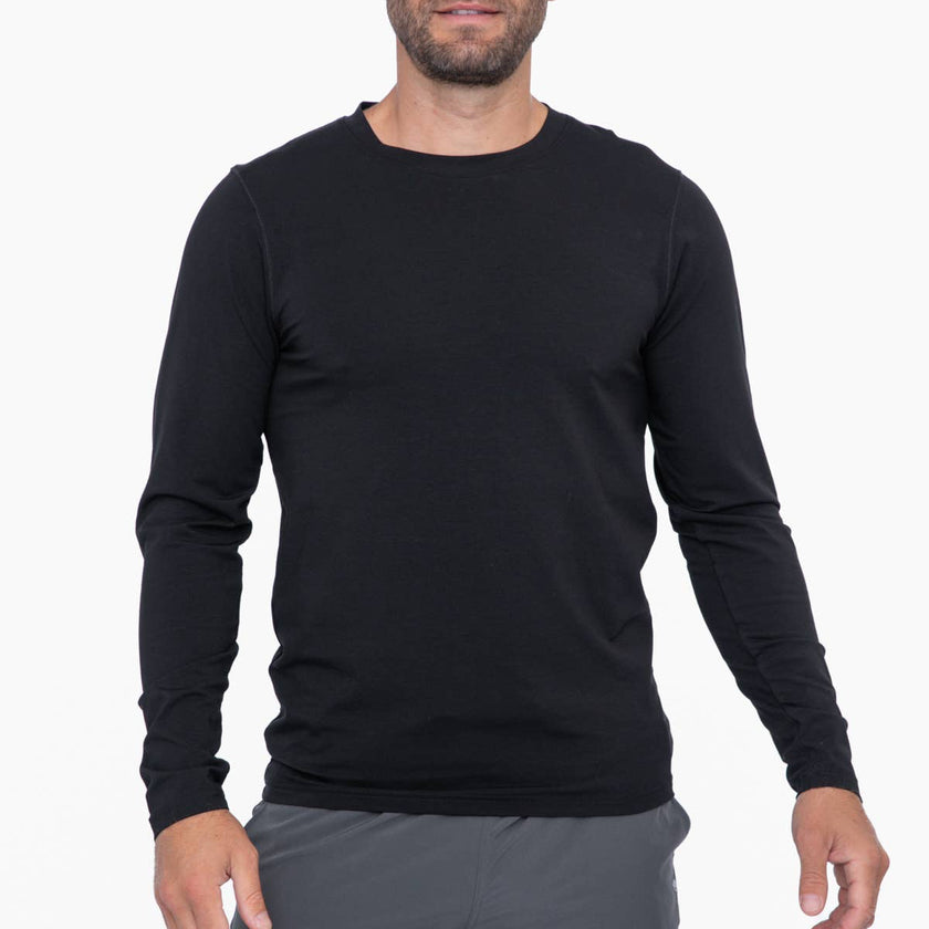 Pima Cotton Blend Long Sleeve- Black