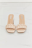 LLB Braided Block Heel Sandals Beige Nude