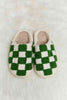 Melody Checkered Print Plush Slide Slippers